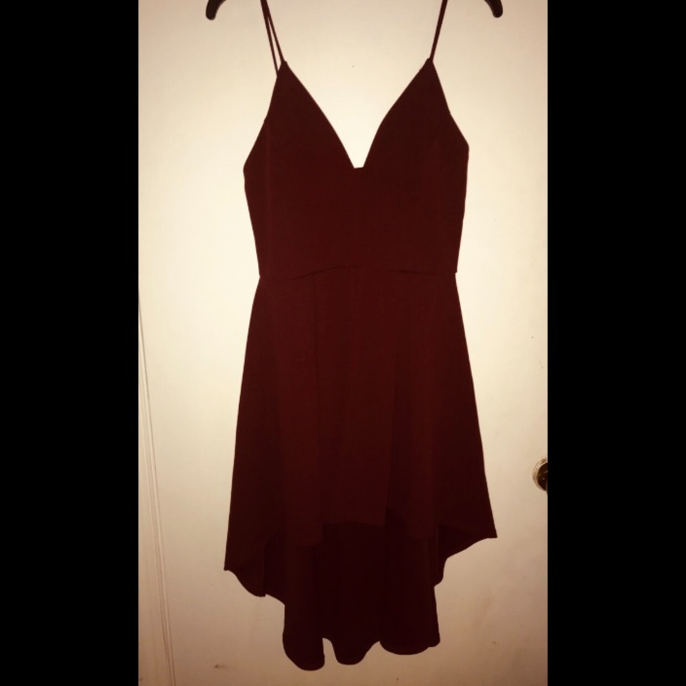 Maroon high low dress